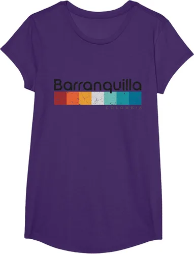 Vista 16 de Barranquilla Colombia - Camiseta de diseño vintage de estilo retro, Blanco, S