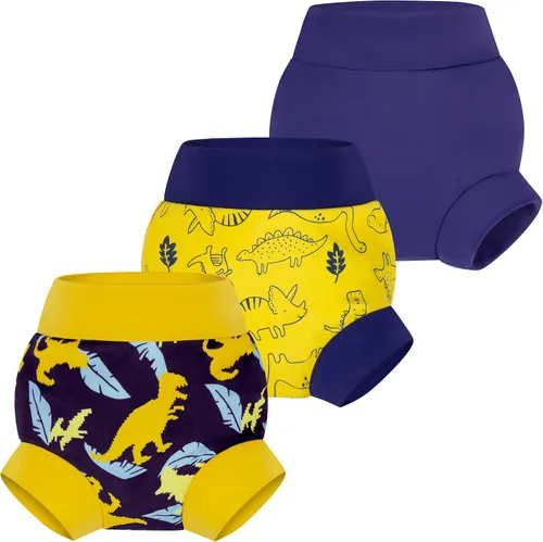 Vista 18 de BIG ELEPHANT - Pañales de natación para bebé, 3 unidades, ajustables, lavables, impermeables, reutilizables, para niños y niñas de 6 meses a 5 años