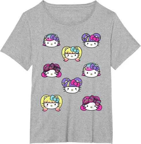 Vista 68 de hello kitty Kawaii Multi peinado Tee, Azul (Heather blue)