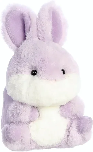 Vista 4 de Aurora Rolly Pets Bundle - Juego de conejitos de peluche de 5 pulgadas (rosa y lavanda)