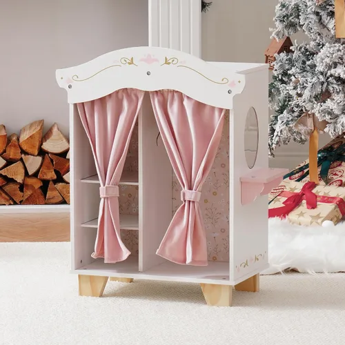Vista 11 de ROBOTIME Cuna Mecedora de Madera para Muñecas, Juguetes de Cama para Muñecas de Niña, Cuna de Juguete para Muñecas de Bebé, Cuna para Muñecas de Azul
