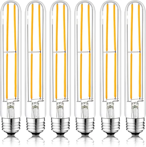 Vista 19 de Bombilla LED E26 de 7.3 pulgadas, 6 W, regulable, bombillas Edison blancas suaves de 2700 K, 800 lm, igual a 80 W, tubular T10 T9, bombilla larga