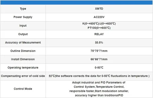 Vista 3 de XMTD Series Dial Code 0-600 Celsius Degree K J PT100 AC 220V 75-75 mm Electronic Digital Temperature Controller Thermostat(XMTD J 600)