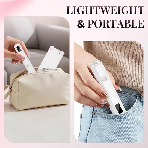Vista 8 de krofaue Luz UV para uñas con soporte, lámpara UV recargable inalámbrica con pantalla digital, 2 temporizadores, curación flash manos libres