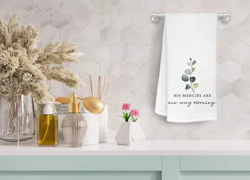 Vista 4 de ZJSYXXU Juego de 2 paños de cocina con versículo bíblico cristiano con versículos bíblicos para mujeres, toallas de mano para cocina y baño