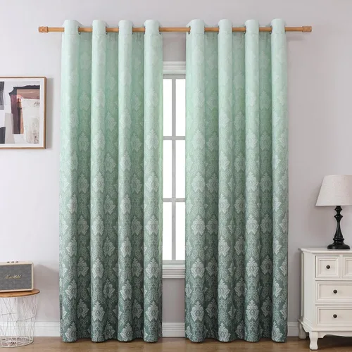 Vista 10 de Flyfun Medallion - Cortinas opacas de 84 pulgadas de largo, con aislamiento térmico y ojales, juego de 2 paneles de cortinas para dormitorio