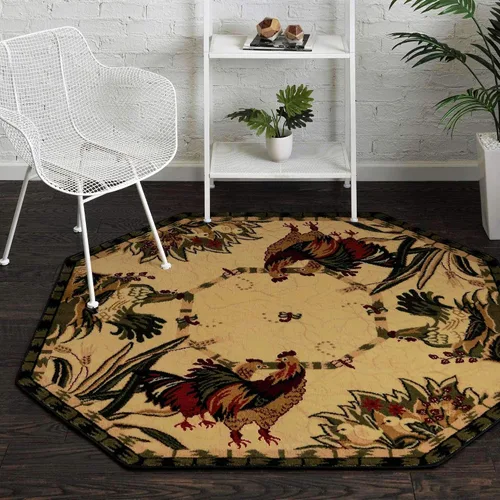 Vista 22 de Unique Loom Barnyard Collection - Alfombra de área de granja (2 pies x 3 pies 1 pulgada, rectangular, crema/negro)