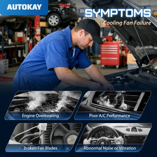 Vista 6 de AUTOKAY Ventilador de refrigeración del radiador, ventilador de condensador del radiador para Volkswagen Jetta Beetle Tiguan Golf para Audi A3 TT