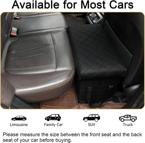 Vista 7 de LIONROGE Extensor de asiento trasero de automóvil para perros grandes de hasta 200 libras, extensor de asiento trasero y delantero con Negro