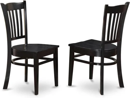 Vista 3 de East West Furniture SHGR5-BLK-W - Juego de comedor de 5 piezas para 4 personas, incluye una mesa de cocina redonda con pedestal y 4 sillas de Negro