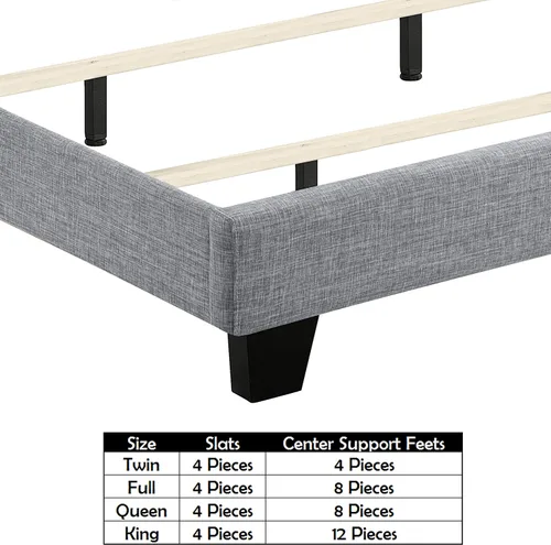 Vista 6 de Rosevera Grayson - Cama de cabecera ajustable con poliéster fino y acolchado de botones para dormitorio, matrimonial, color ceniza