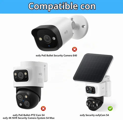 Vista 5 de Cubierta protectora para sombra de lluvia solar compatible con cámara eufy Security eufyCam S4 (blanco)