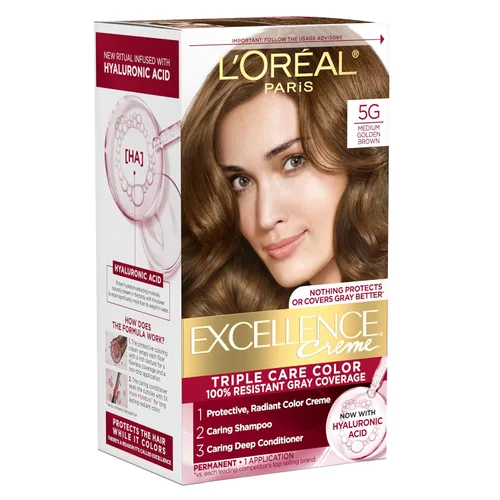 Vista 44 de L'Oreal Paris Excellence Crème Tinte Permanente para el Cabello, Color de Cabello de Triple Cuidado con Complejo Pro-Keratina para una Cobertura
