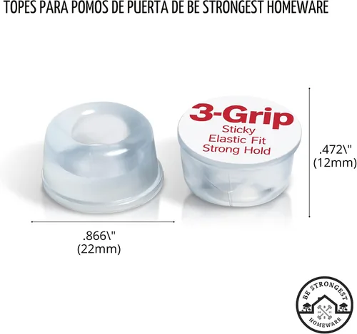 Vista 7 de Tope de Puerta - Topes de Goma de Tamaño Pequeño - Topes de Puerta Transparentes para Pared - Protector de Pared Tope de Puerta de Goma Transparente