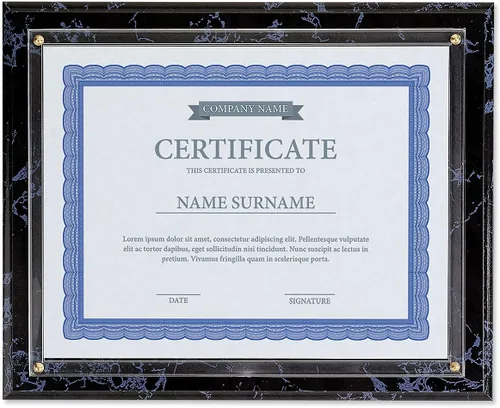 Vista 7 de Placa de premio de certificado de papelería fina Negro
