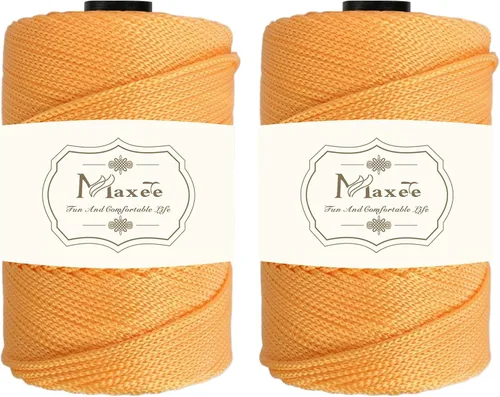 Vista 17 de Maxee Cordón de macramé de poliéster de alta calidad de 0.118 in × 218 yardas, 0.118 in, 100% polipropileno, ideal para ganchillo, ganchos de pared