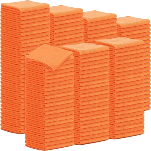Vista 9 de Tenare Paquete de 100 paños de limpieza de microfibra de 12 x 12 pulgadas, trapos de limpieza reutilizables, toallas de microfibra a granel, paños