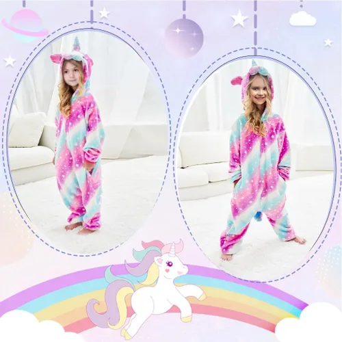 Vista 4 de UVIPC Disfraz de unicornio para niños, disfraz de Halloween de una pieza para Halloween