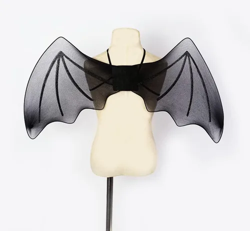 Vista 5 de Diadema de oreja de murciélago negra para niñas y niños, accesorio de disfraz de Halloween