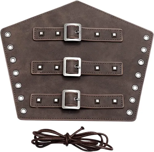 Vista 3 de 1 brazalete de armadura de piel sintética, unisex, medieval, guanteletes para hombres y mujeres, disfraz de cosplay, talla única