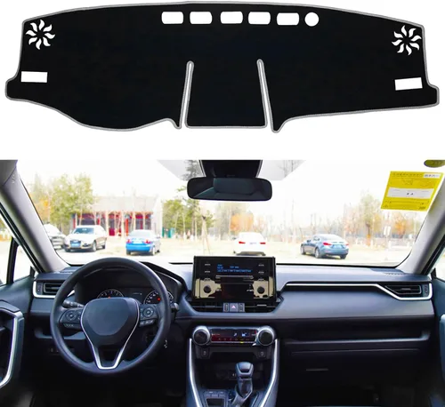 Vista 15 de para Toyota Rav4 2013 2014 2015 2016 2017 2018 Funda para Salpicadero, Funda para Consola Central, Alfombrilla para Tablero, Alfombra Protectora