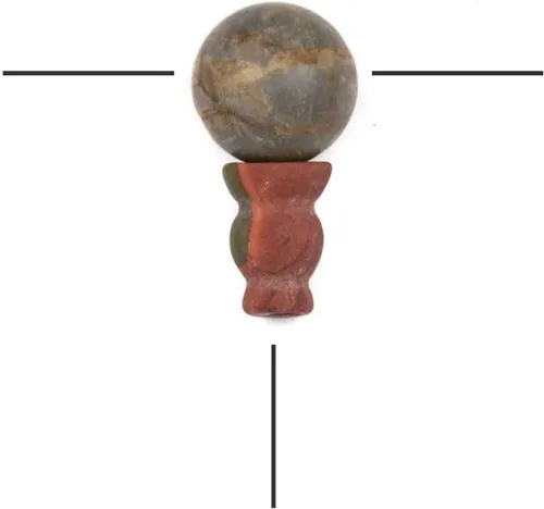 Vista 19 de Cherry Blossom Beads Piedra preciosa Mala Guru Bead – Turquesa africana – Tres agujeros 0.394 in redondo con torre de 0.276x0.394 in – Tres