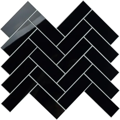 Vista 15 de Azulejos para salpicaderos adhesivos de cocina en espiga, azulejos de mosaico para pared de baño en chevron blanco, paquete de 6 Blanco