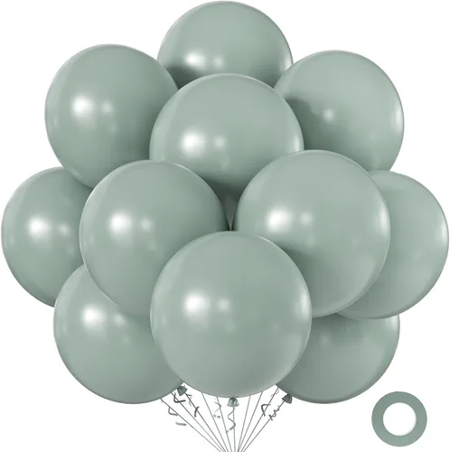 Vista 17 de KALOR Globos color morado ceniza de 18 pulgadas, 10 globos de látex mate, globos redondos grandes para bodas, baby shower, fiestas de cumpleaños