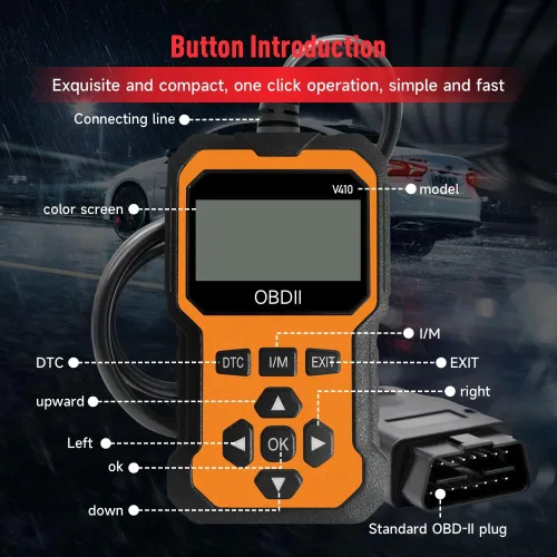 Vista 5 de Escáner OBD2 profesional V410 y herramienta de diagnóstico de coche - Lector de código automático para todos los vehículos, lector de códigos