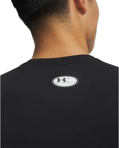 Vista 6 de Under Armour Camiseta de manga larga de compresión HeatGear para hombre Negro (001)/Blanco