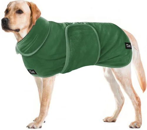 Vista 27 de Tuff Pupper Bata de baño para perro de secado rápido, toalla de felpa de 800 GSM, bata de baño súper absorbente para mascotas y cachorros, capucha