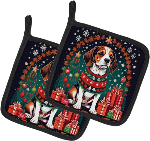 Vista 22 de Affenpinscher - Par de soportes para ollas de Navidad