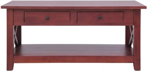 Vista 5 de Coffee Table Brown 39.4x21.7 x18.1 Solid Mahogany Wood Living Room Center Table End Tables Living Tables Mesa De Centro para Sala for Dining Room