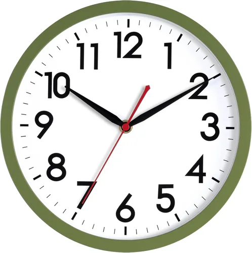 Vista 18 de AKCISOT - Reloj de pared de 8 pulgadas, silencioso, funciona con pilas, color negro