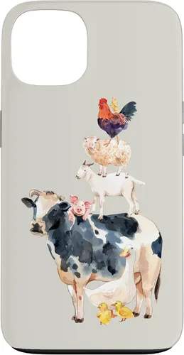 Vista 7 de Cute Animals Cow Chicken Pig Farmer Animal Lover Case for iPhone 17