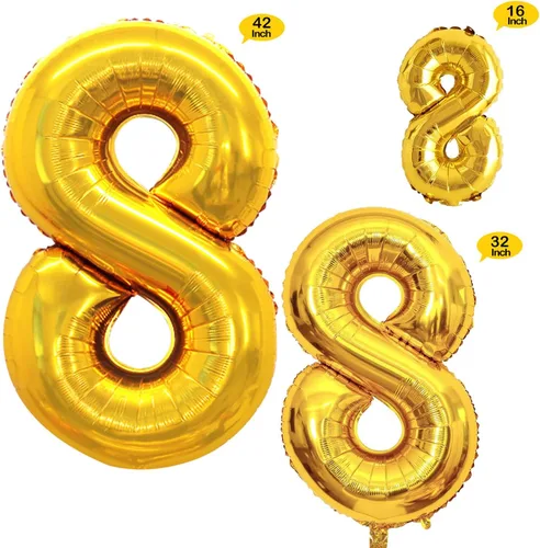 Vista 386 de GOER Globos Número 10 para Decoraciones de Fiesta de 10º Cumpleaños, Globos de Helio de Papel de Aluminio Jumbo de 42 Pulgadas para 10º Aniversario
