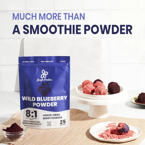 Vista 2 de Jungle Powders Paquete de polvo de fruta de cereza silvestre y arándano agrio, 100% natural, sin OMG, extracto vegano para hornear, saborizar