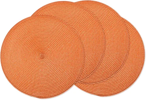 Vista 28 de AHHFSMEI Juego de 6 manteles individuales redondos trenzados de 15 pulgadas para mesas de comedor, tejido natural, resistentes al calor, color beige