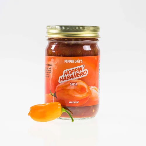 Vista 4 de Pepper Joe's Salsa Habanero Fiery - Salsa habanero asada picante gourmet con pimientos frescos - Tarro de 12 onzas de salsa picante