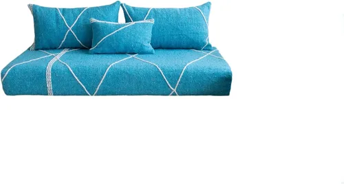 Vista 32 de arabicsofa Sofás de Suelo Coloridos de Estilo Marroquí – Cojines de Suelo Modulares Hechos a Mano (Beige 16, Sofá de Suelo de 4 pies)