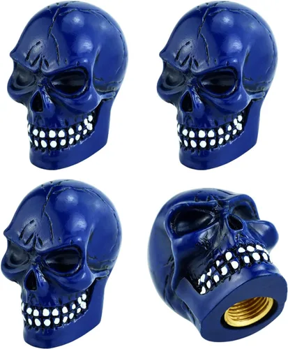 Vista 10 de Abfer Tapa de Válvula de Aire de Rueda de Calavera Tapas de Vástago de Válvula para Coche Accesorios Decorativos para la Mayoría de Vehículos Rojo 1