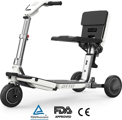 Vista 2 de ATTO - Scooter de movilidad plegable de viaje con alimentación eléctrica de MovingLife, scooter eléctrico portátil de tamaño completo, batería