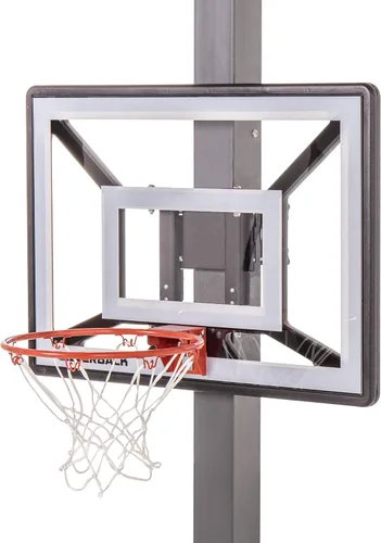 Vista 38 de Aro de baloncesto juvenil Silverback Junior de 33" con tecnología de montaje Lock 'n Rock. Se monta en postes redondos y verticales, color negro