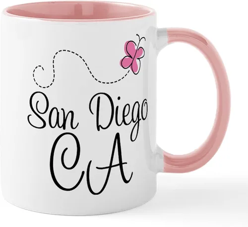 Vista 13 de CafePress I Love San Diego - Taza de café de cerámica (11.0 fl oz)