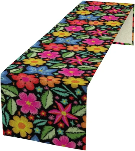 Vista 24 de Camino de mesa de mariposa, acuarela púrpura con mariposas de ensueño, camino de mesa para el hogar, interior, exterior, cocina, fiesta, decoración