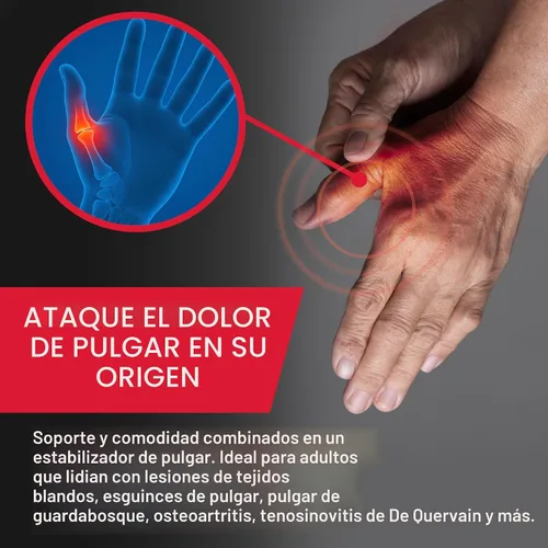 Vista 6 de MUELLER Sports Medicine - Estabilizador de Pulgar Ajustable, Férula Spica, Soporte para Alivio del Dolor de Pulgar para Hombres y Mujeres, Ideal