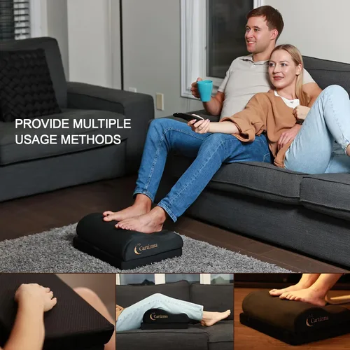 Vista 6 de Reposapiés para debajo del escritorio en el trabajo, reposapiés ergonómico para aliviar el dolor con fundas lavables, reposapiés antideslizante