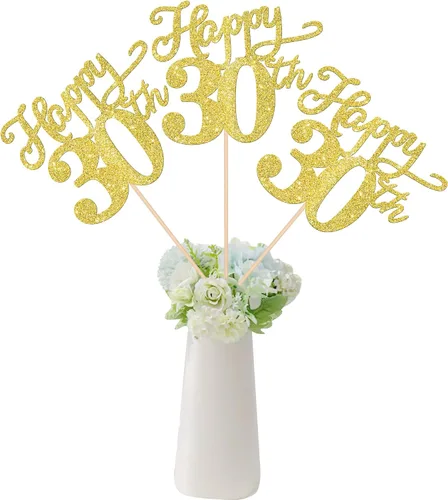 Vista 31 de Rsstarxi Paquete de 12 palitos de centro de mesa de cumpleaños número 50 para decoración de mesa de cumpleaños 50 para hombre, decoración de mesa
