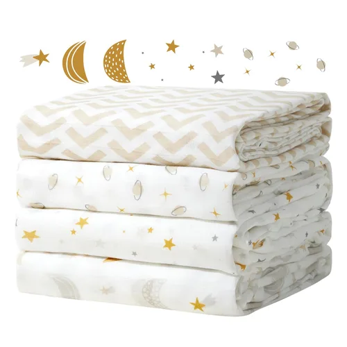 Vista 11 de Momcozy Mantas de muselina para bebé, suaves y sedosas de 47 x 47 pulgadas, mantas transpirables para envolver al recién nacido, para niños y niñas