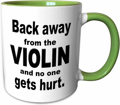 Vista 7 de 3dRose Back Away From The Violin And No One Gets Hurt - Taza negra de dos tonos, 11 onzas
